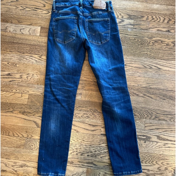 American Eagle distressed dark wash skinny jeans slim cozy air flex + 28x30 - Picture 2 of 5